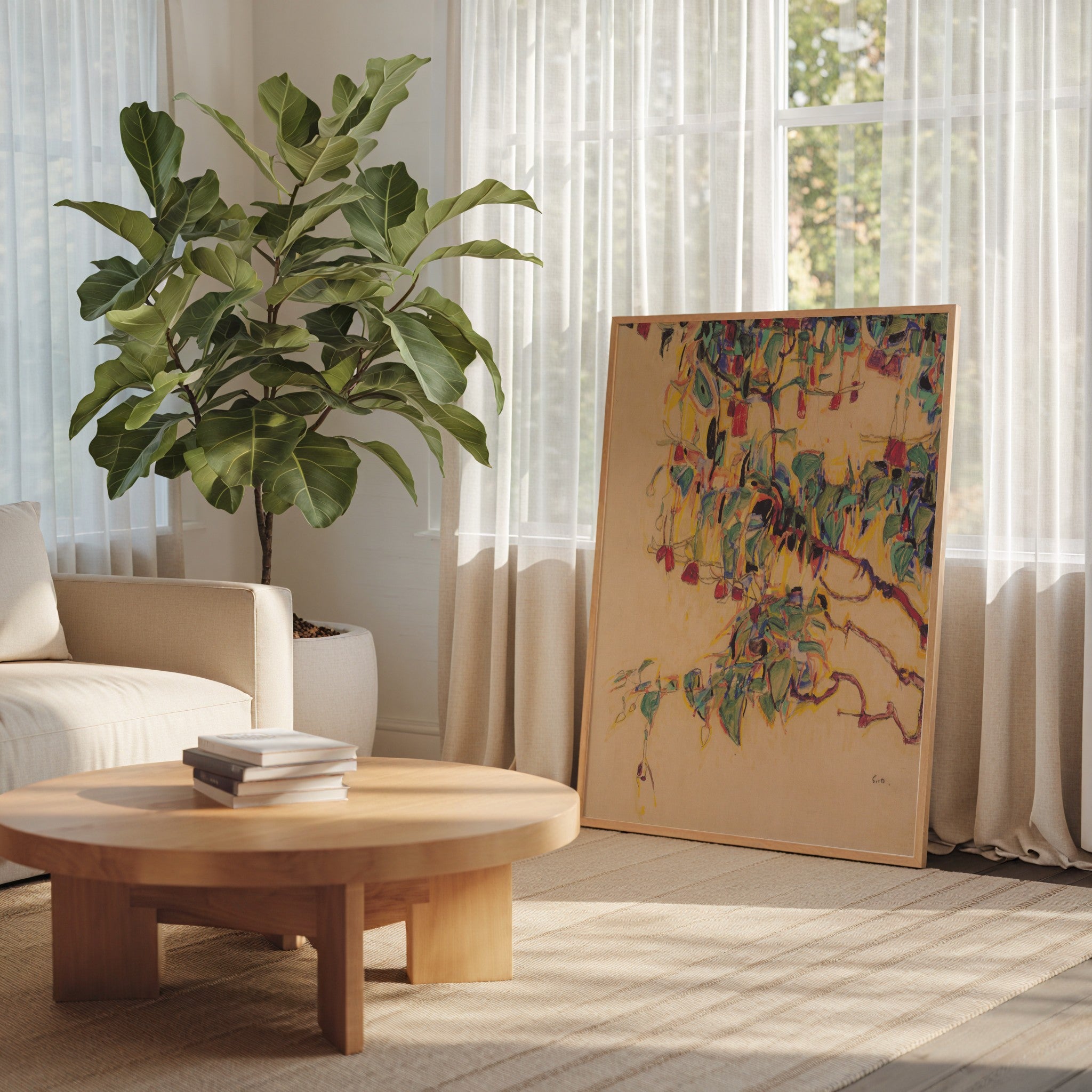 Sonnenbaum by Egon Schiele displayed as framed wall art