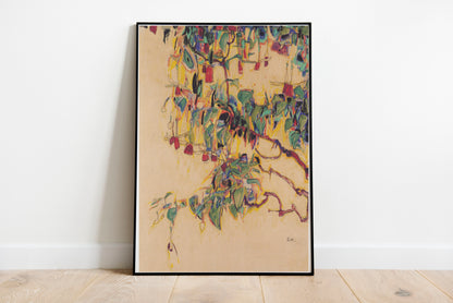 Sonnenbaum poster by Egon Schiele - Black frame wall art