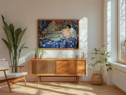 The Blue Room poster by Suzanne Valadon  - Neutral room decor with framed print