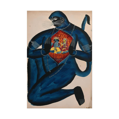 Hanuman revealing Rama and Sita in his heart