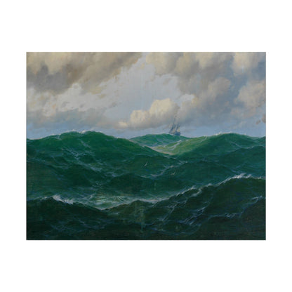 Ship on Rough Seas poster by Max Jensen  - 11x14 inch print