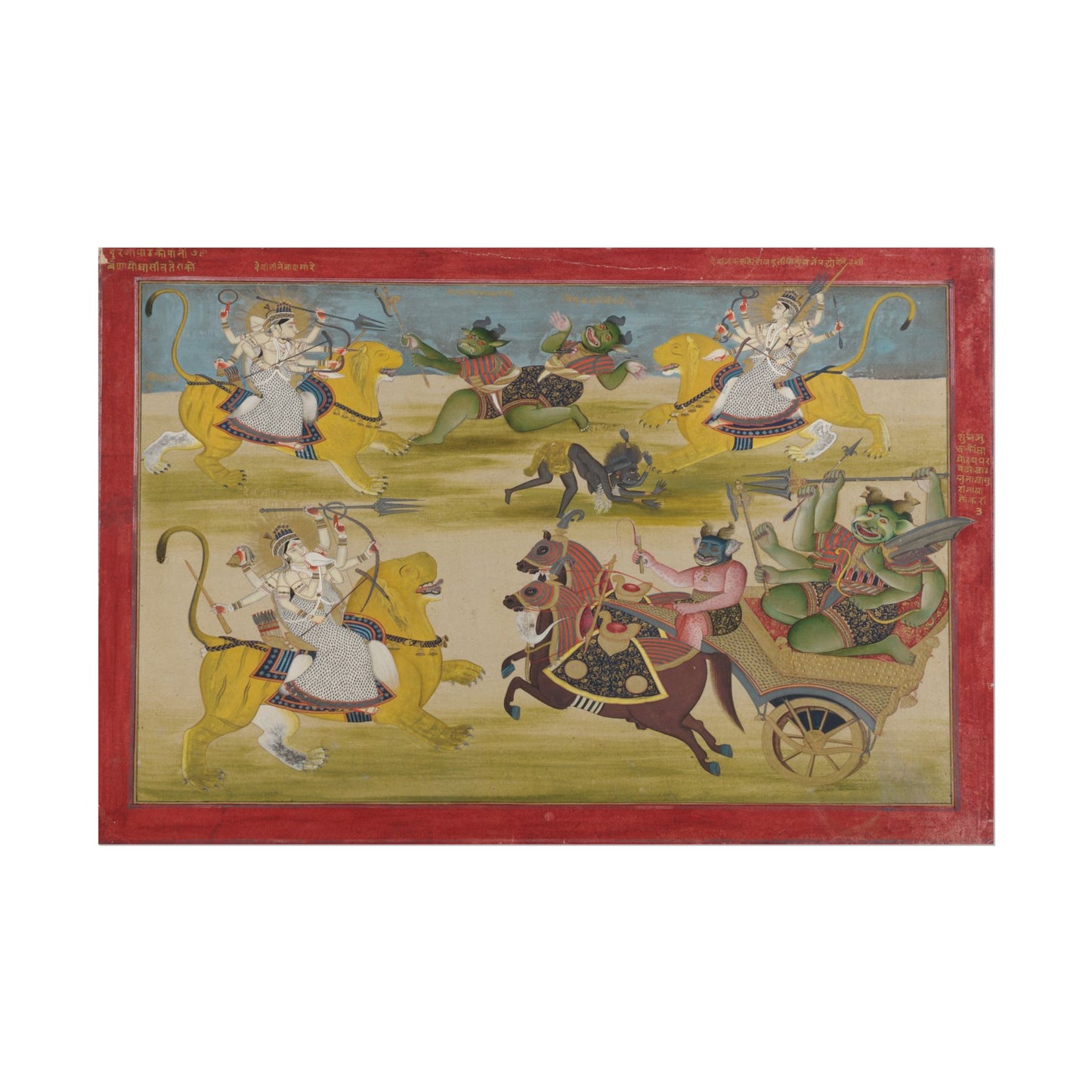 Durga Fighting Demons