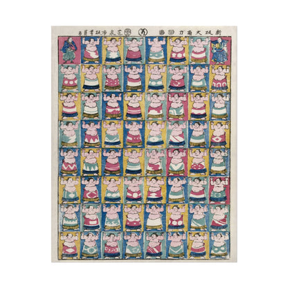Sumo Wrestlers poster by Utagawa Yoshikazu - 11x14 inch print