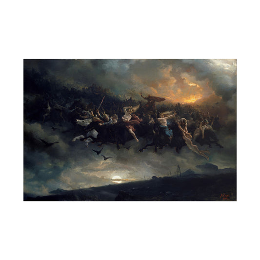 The Wild Hunt of Odin poster by Peter Nicolai Arbo  - 12x18 inch print