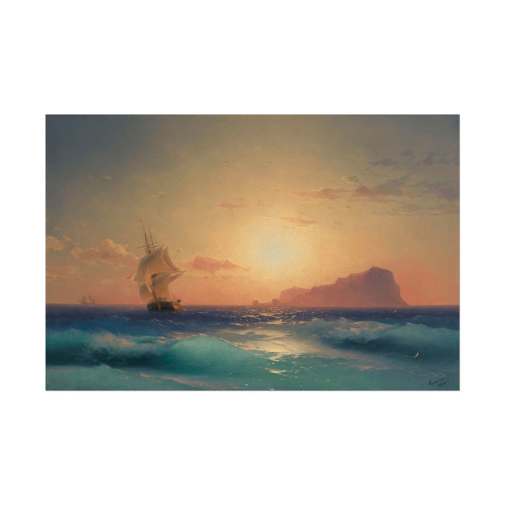 Sunset Over Ischia poster by Ivan Aivazovsky  - 12x18 inch print