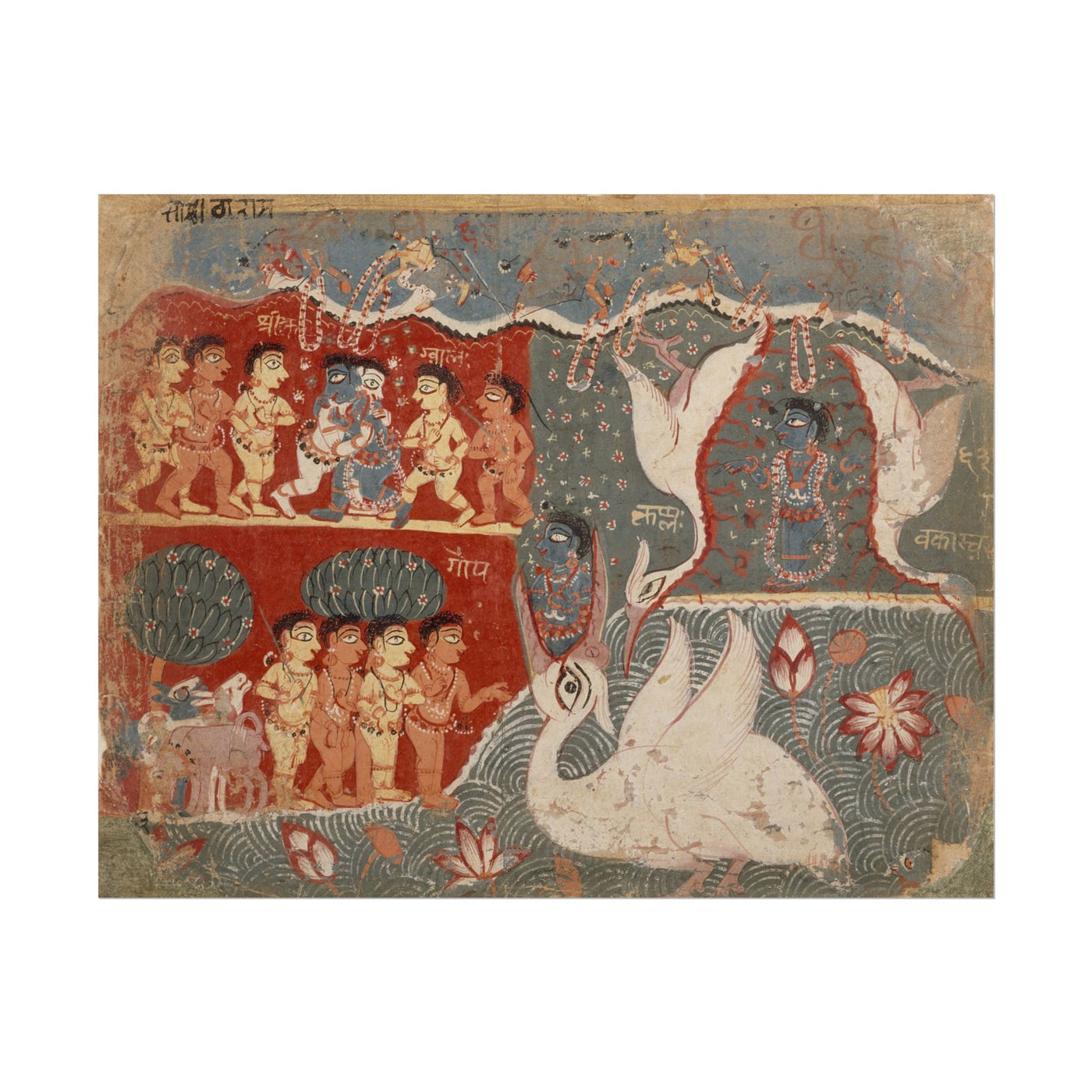 Krishna Kills the Crane Demon 14″×11″