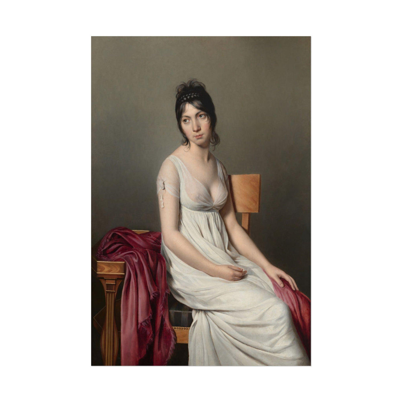 Portrait of a Young Woman in White 12″×18″