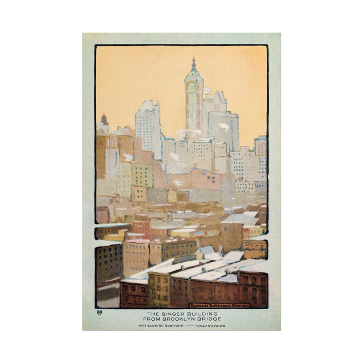 New York Postcard poster by John William Waterhouse  - 12x18 inch print