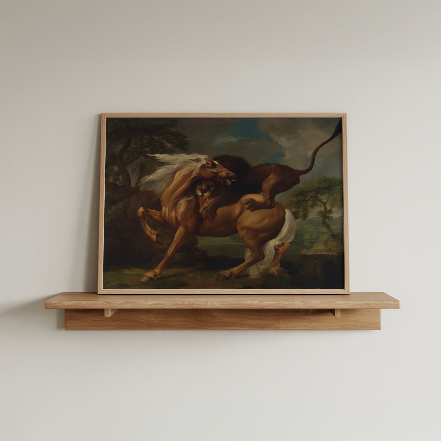 A Lion Attacking a Horse