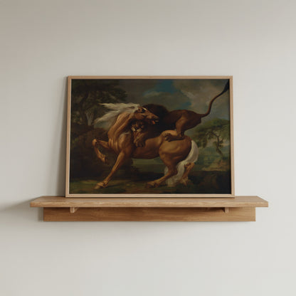 A Lion Attacking a Horse