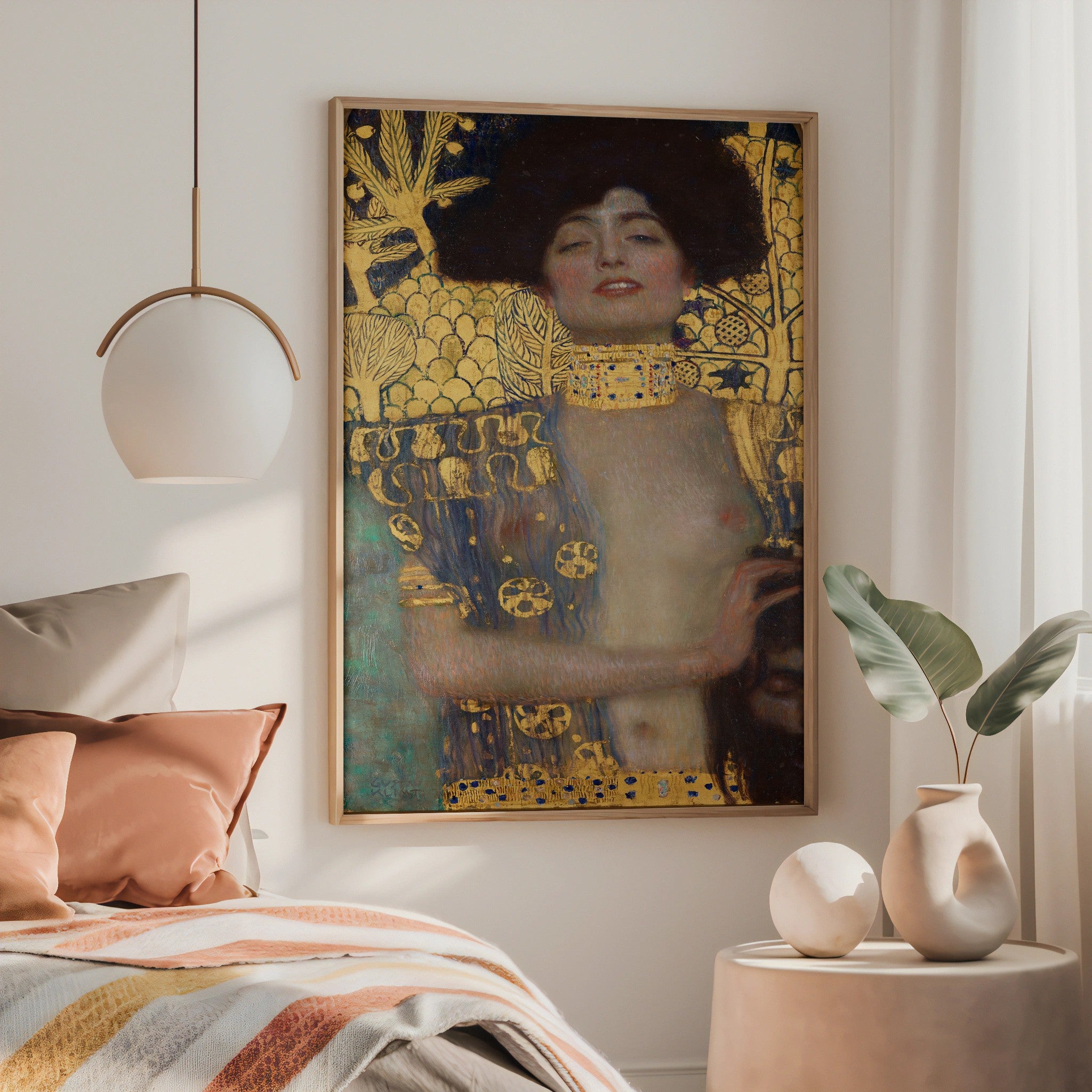 Judith by Gustav Klimt art print framed on a wall