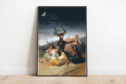 Witch's Sabbath poster by Francisco Goya  - Black frame wall art