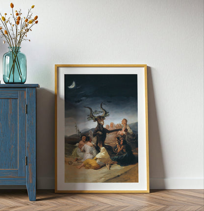 Witch's Sabbath poster by Francisco Goya  - Neutral room decor with framed print