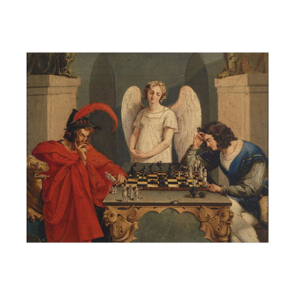 Faust and Mephistopheles playing Chess poster by Frederich August Moritz - 11x14 inch print
