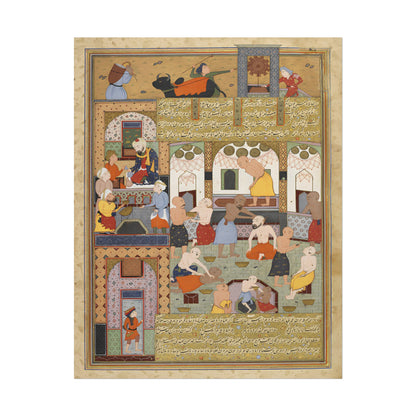 Firdausi and the Bathhouse Attendant poster by Sultan Muhammad - 11x14 inch print