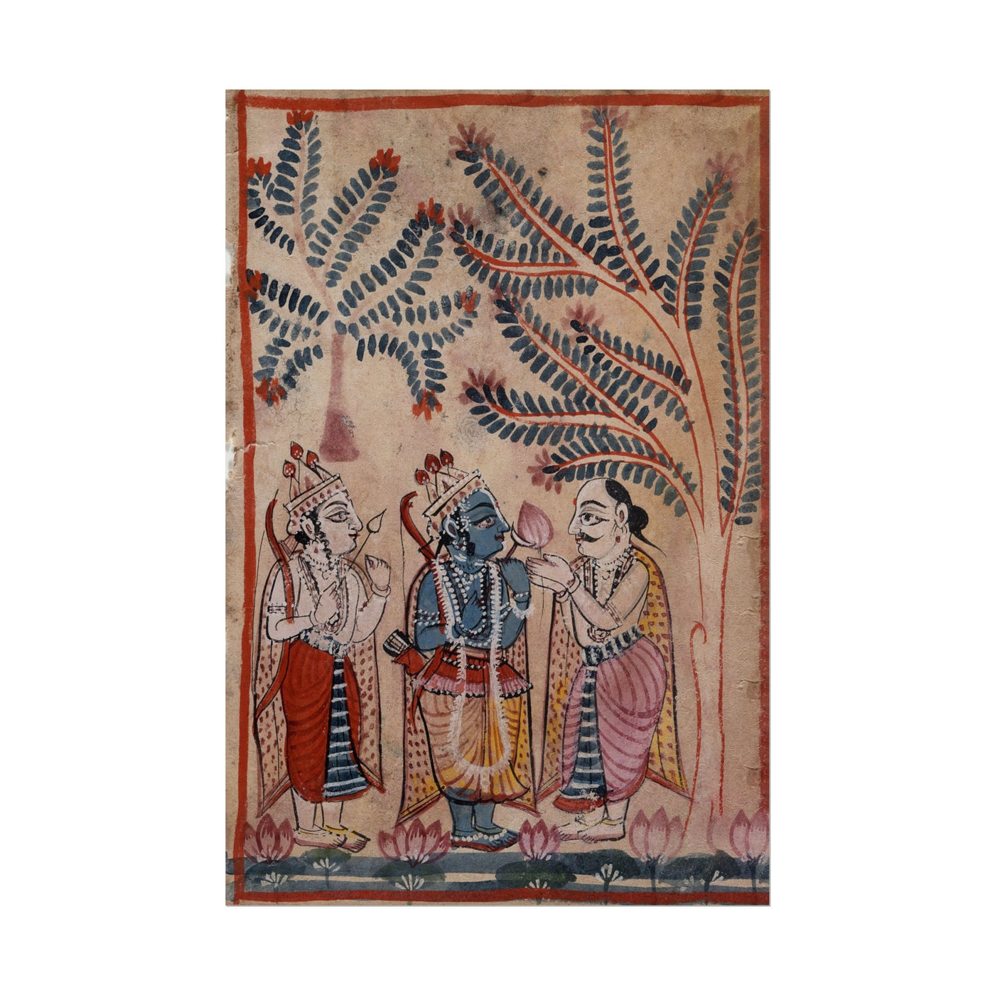 A Man Greets Rama and Lakshmana 12″×18″