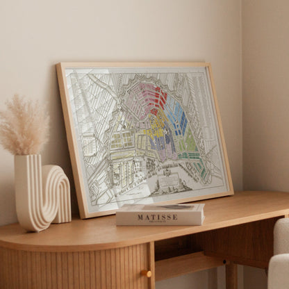 Map of Amsterdam with Division into Half Brigades