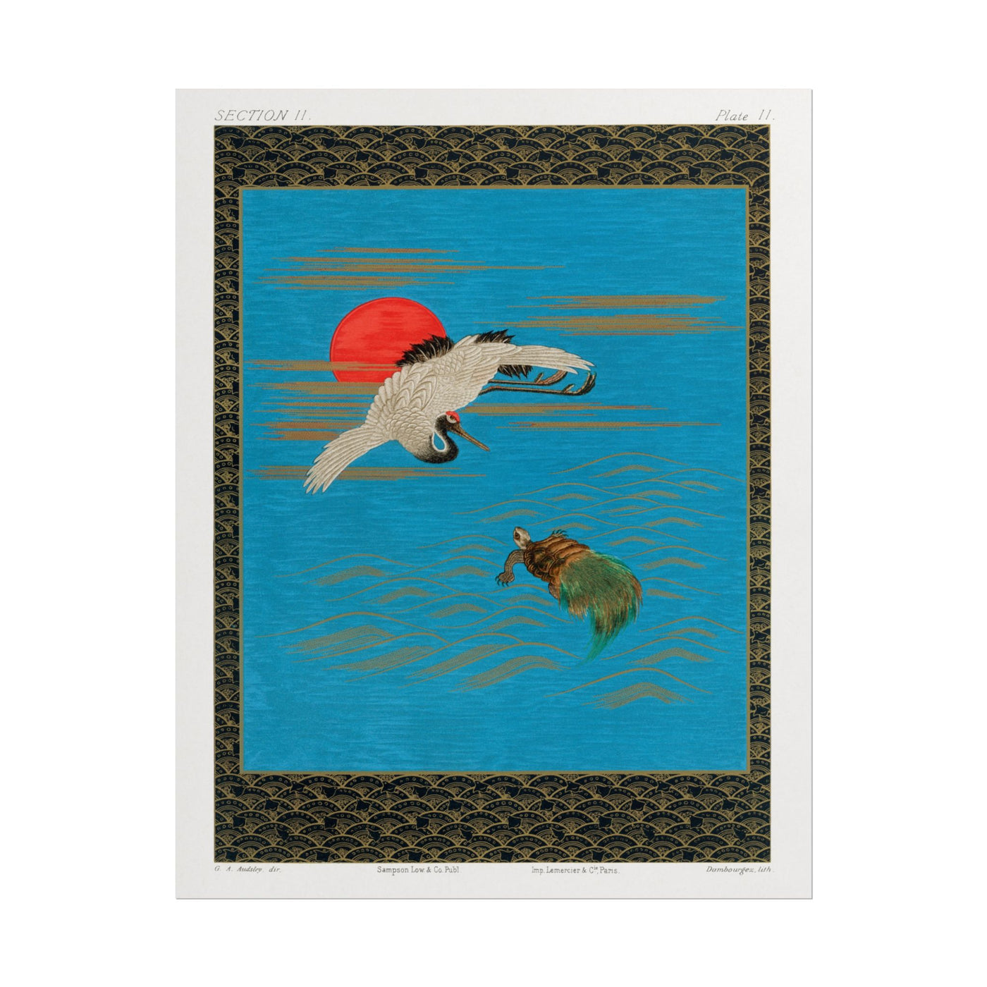 Sarus Crane and Turtle 11″×14″