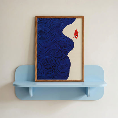 Blue Ocean Red Surfboard