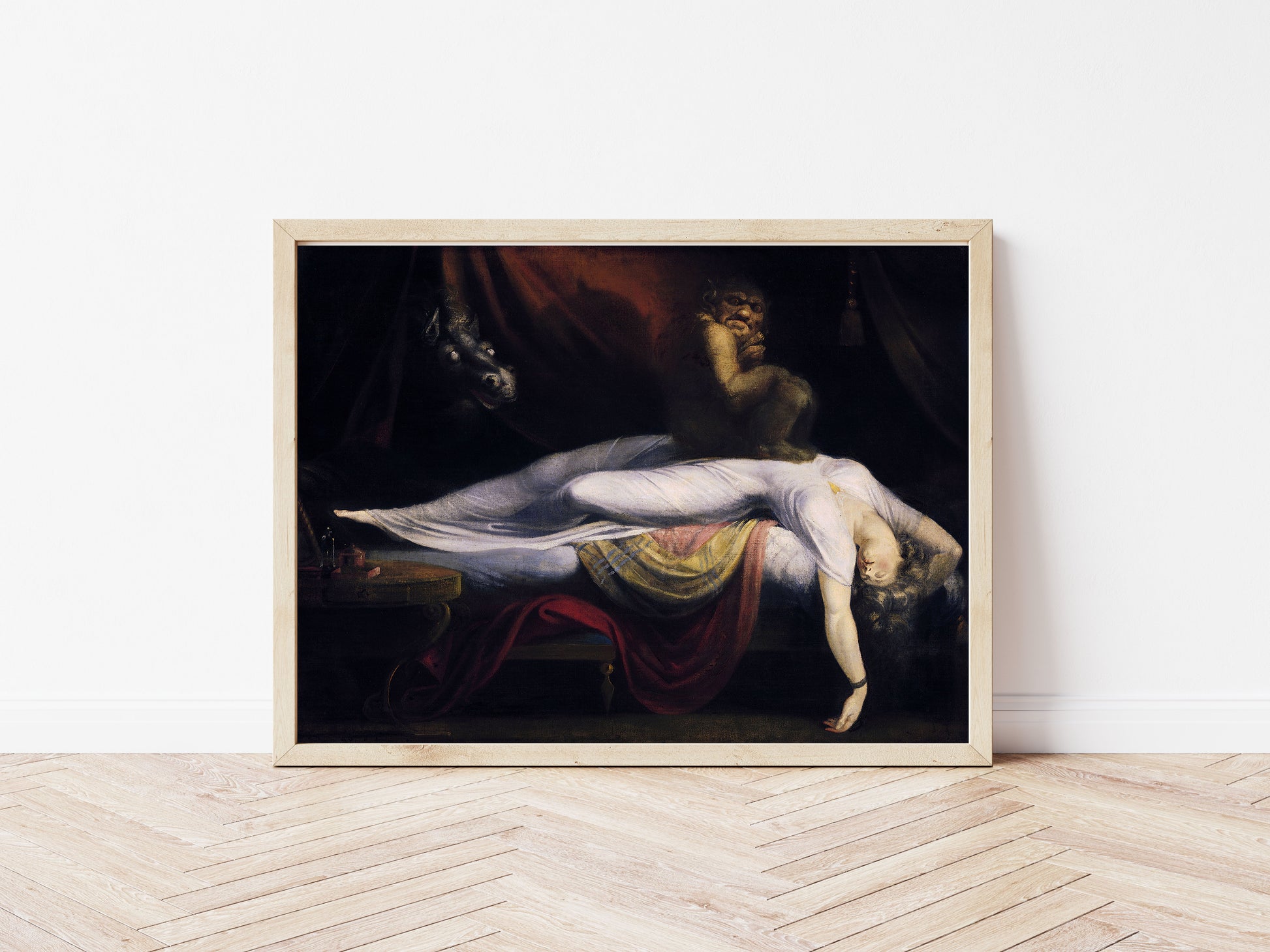 The Nightmare poster by Henry Fuseli - Black frame wall art