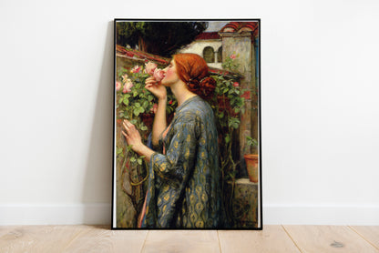 The Soul of the Rose poster by John William Waterhouse  - Black frame wall art