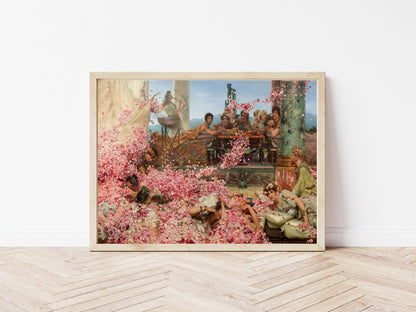 The Roses of Heliogabalus poster by Lawrence Alma-Tadema - Black frame wall art