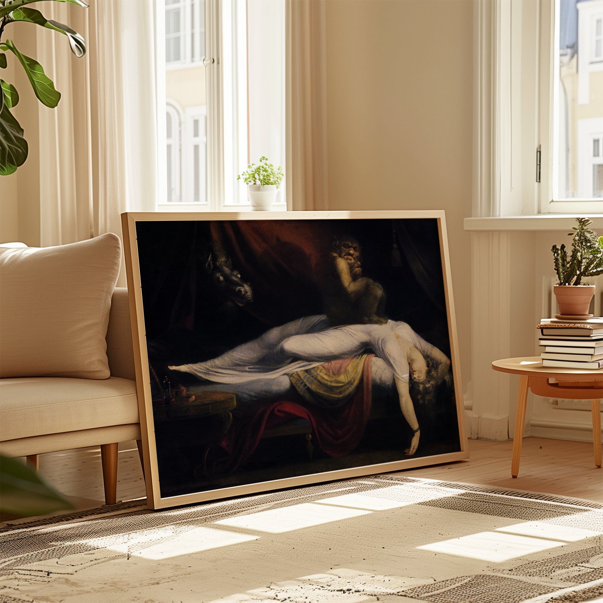 The Nightmare poster by Henry Fuseli - Neutral room decor with framed print