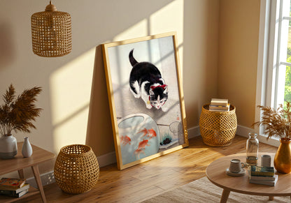 Cat and Goldfish Bowl