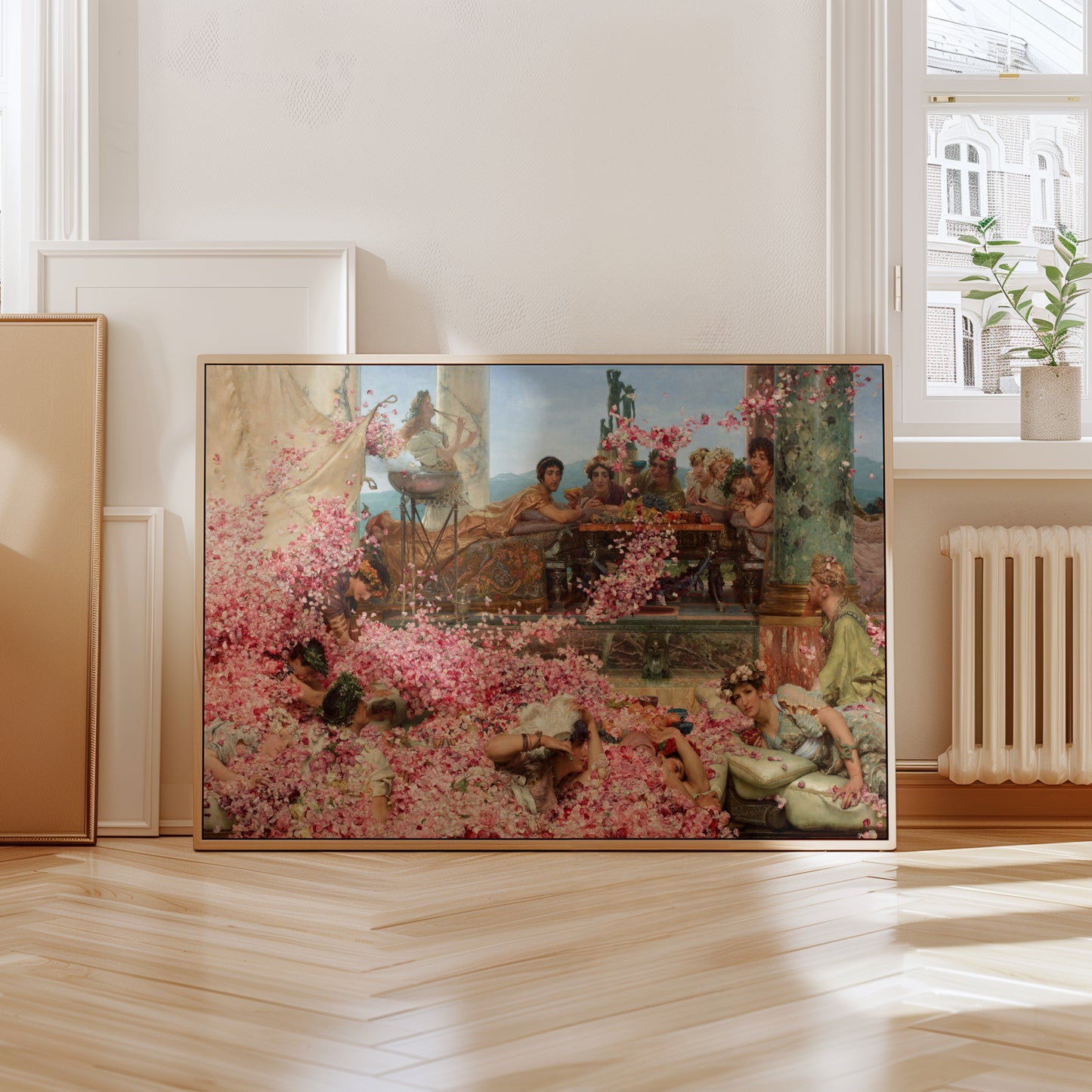 The Roses of Heliogabalus poster by Lawrence Alma-Tadema - Neutral room decor with framed print