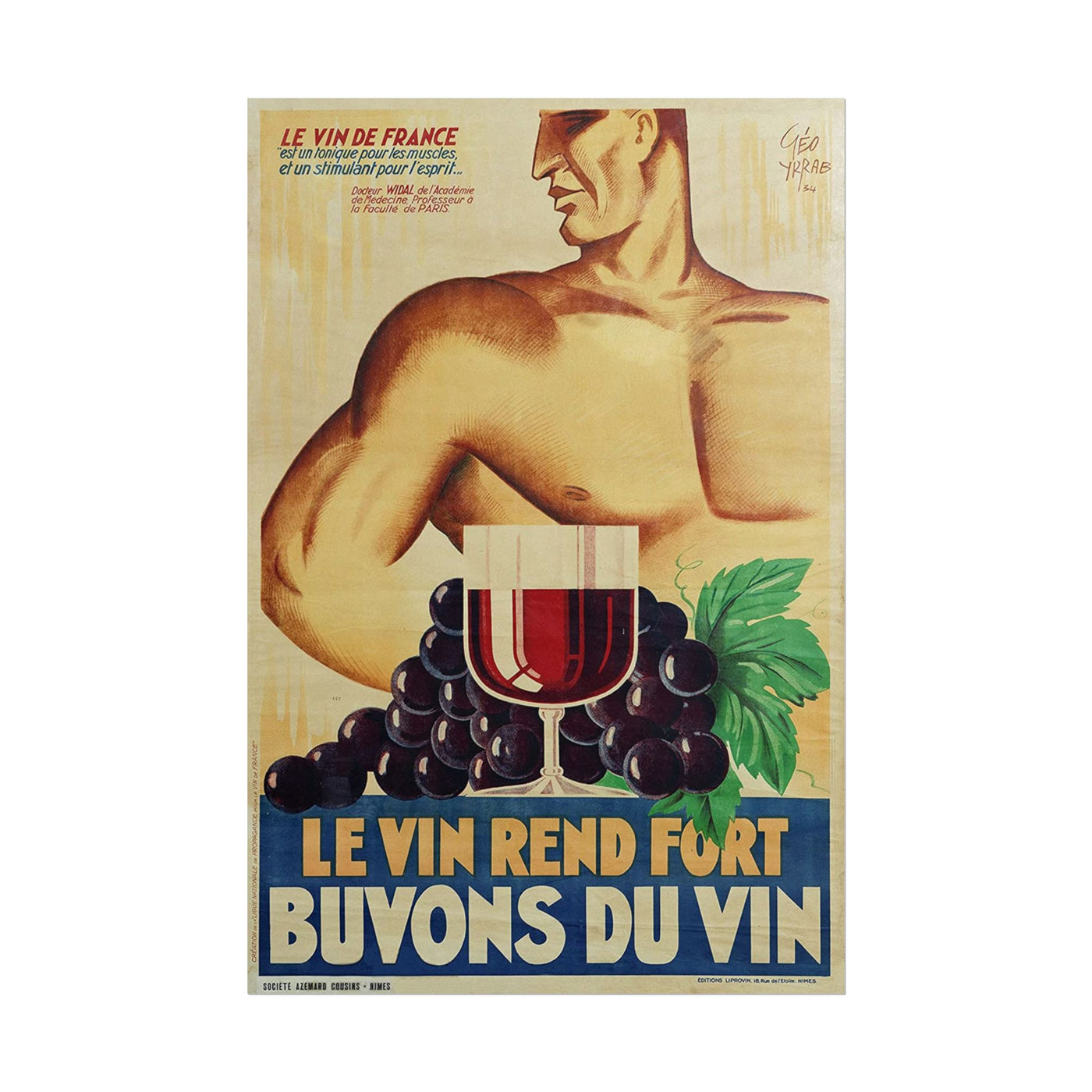 Buvons Du Vin - French Advert 12″×18″