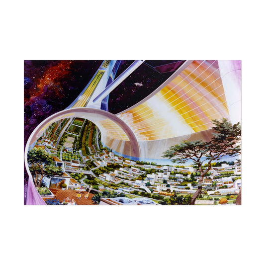 1970s Space Colony poster by NASA  - 12x18 inch print
