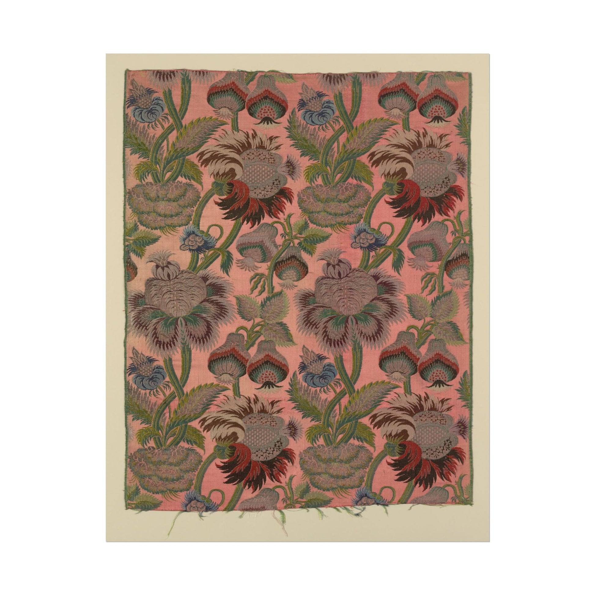 Intricate floral design with vivid colors and lush foliage.