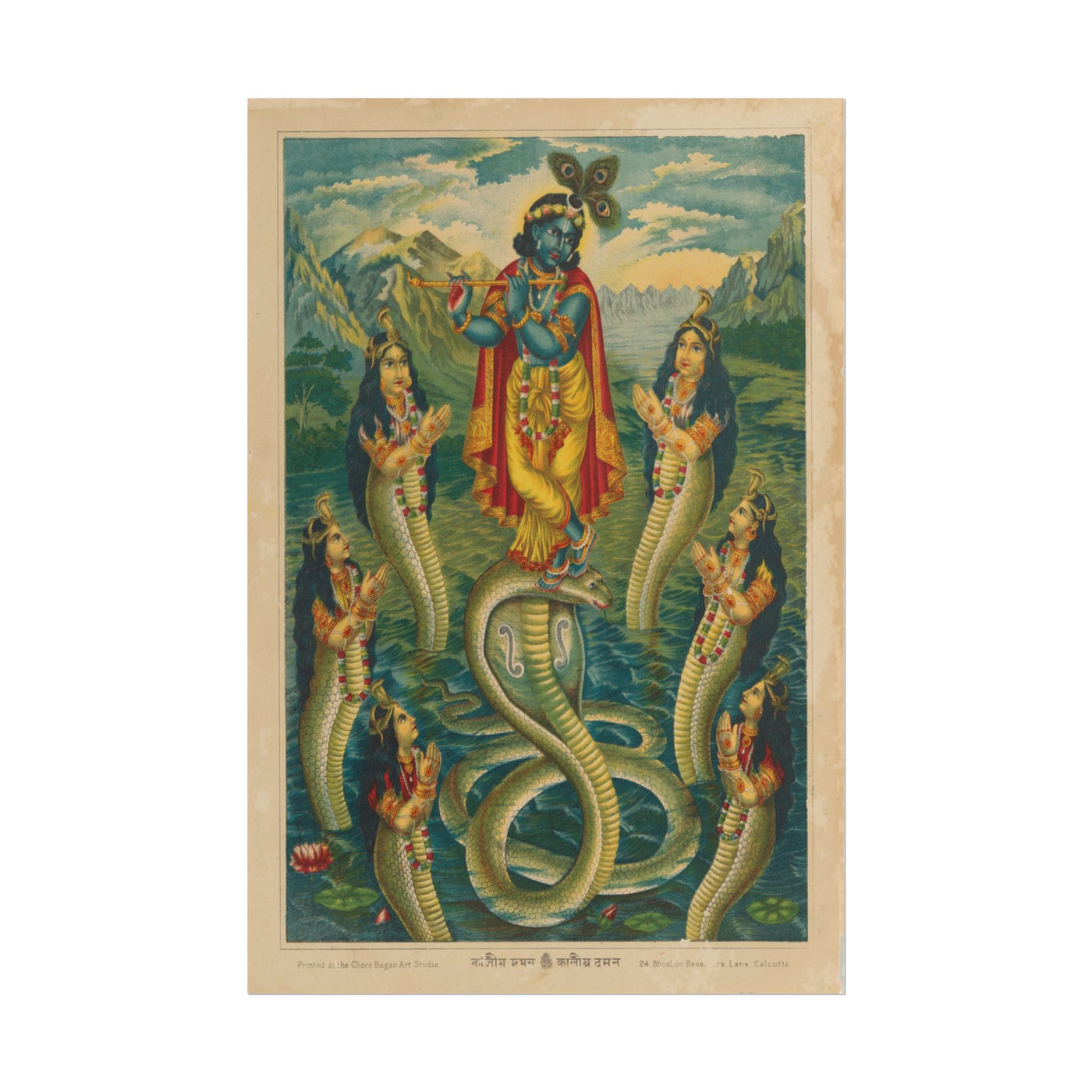 Krishna Subduing Kaliya 12″×18″