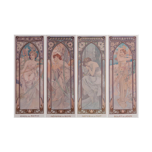 The Times Of The Day poster by Alphonse Mucha  - 12x18 inch print