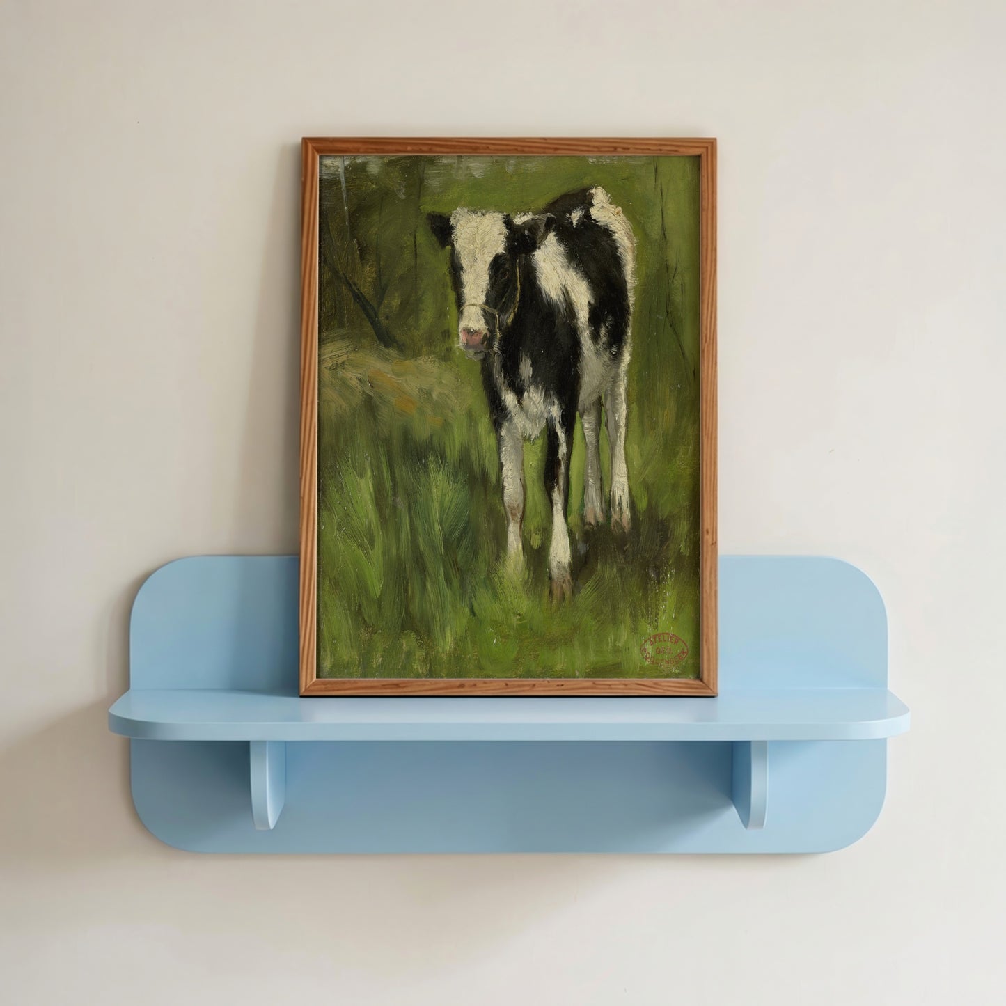 Black and White Cow Art Print