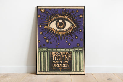 International Hygiene Exhibition Poster poster by Franz Von Stuck - Black frame wall art