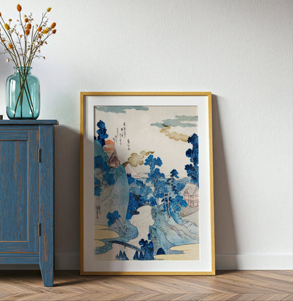 Fuji No Yukei poster by Utagawa Kuniyoshi  - Neutral room decor with framed print