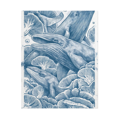 Blue Whales Hand-Drawn