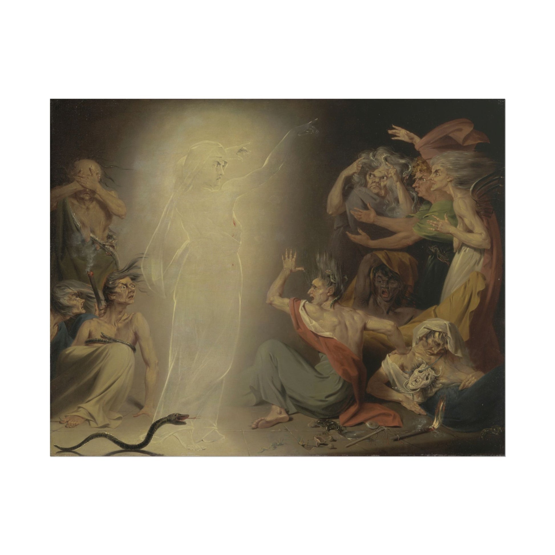 Ethereal figure of Clytemnestra surrounded by chaotic emotions.