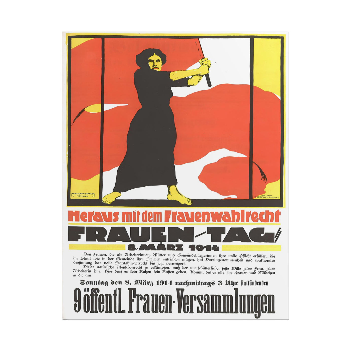 Vintage 1914 Women's Day Poster 11×14