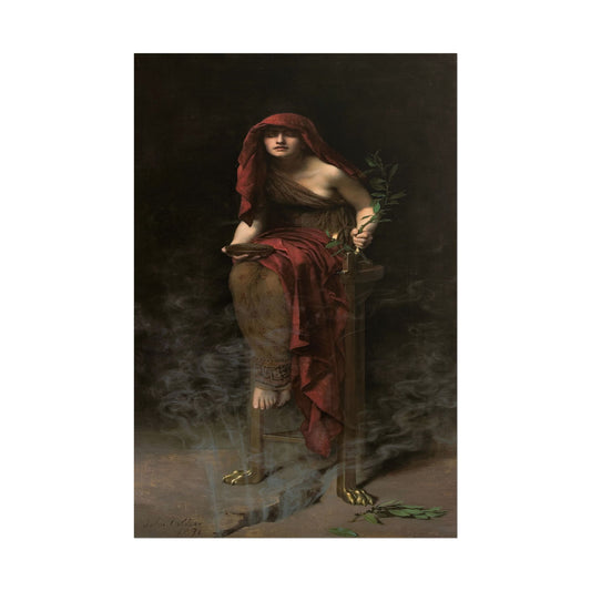 Priestess of Delphi poster by John Collier  - 12x18 inch print