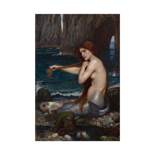 A Mermaid poster by John William Waterhouse  - 12x18 inch print