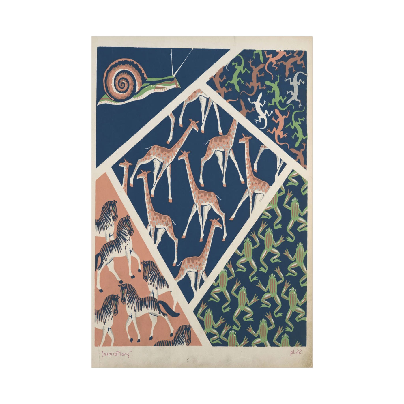 Vintage Animal Composition 12″×18″