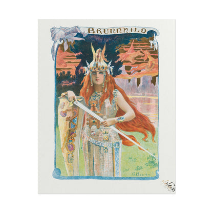 Detailed artwork of Brunnhilde, the Valkyrie warrior, in vivid colors.