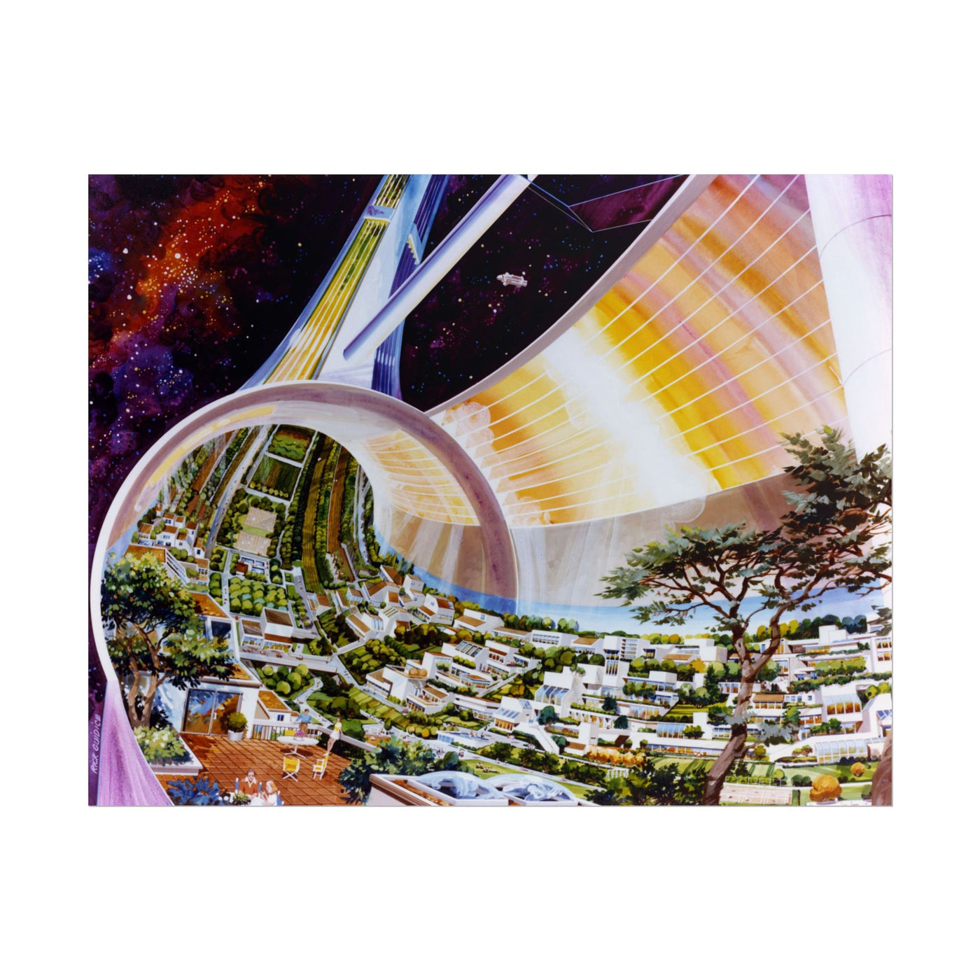 Space Colony 1970s 14″×11″