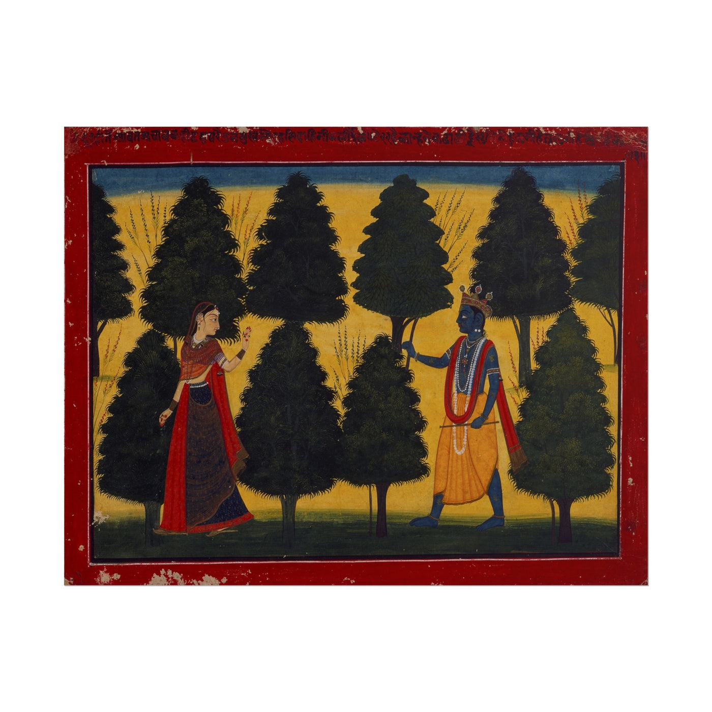 Radha Rejecting Krishna Art 14″×11″