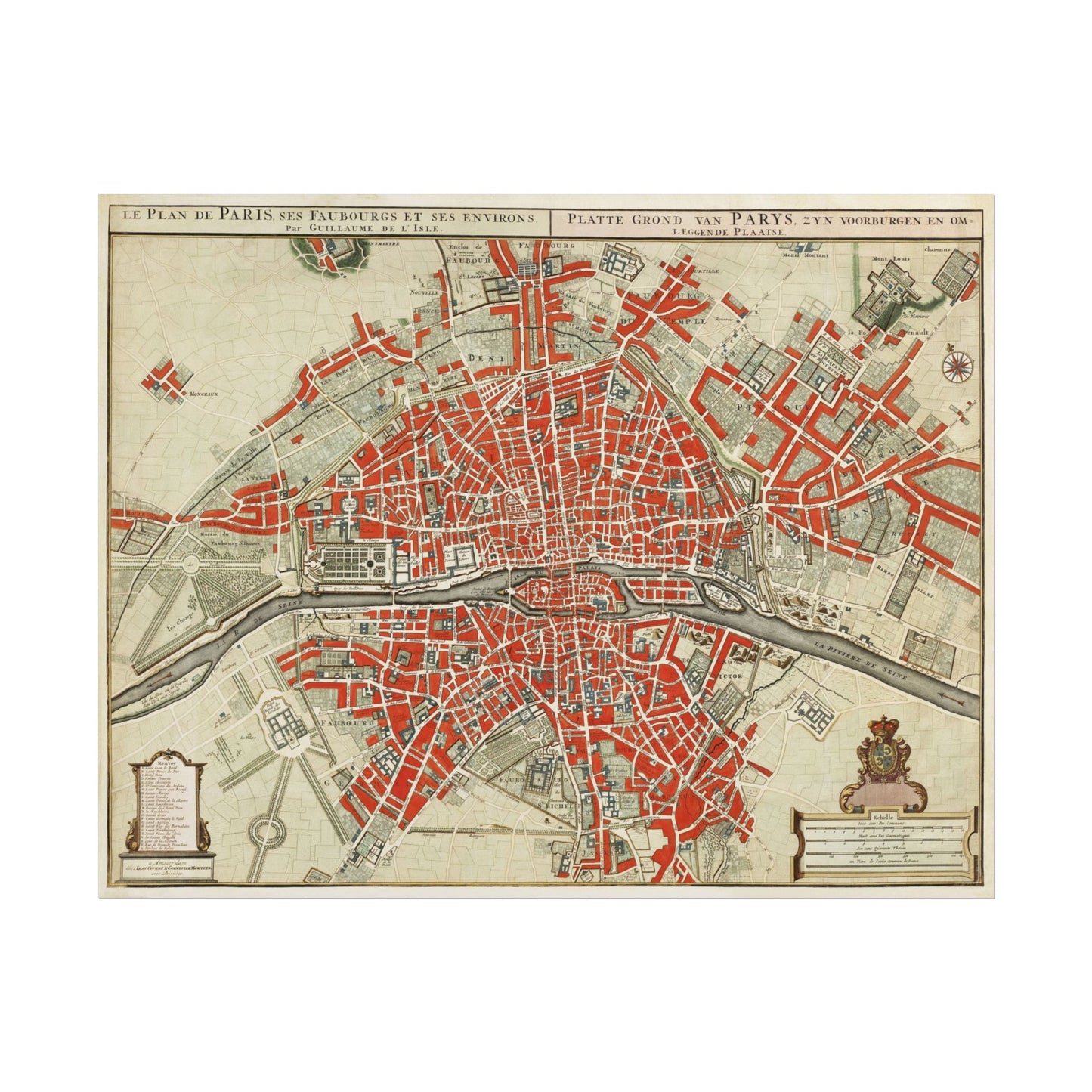 Map of Paris by Guillaume Delisle