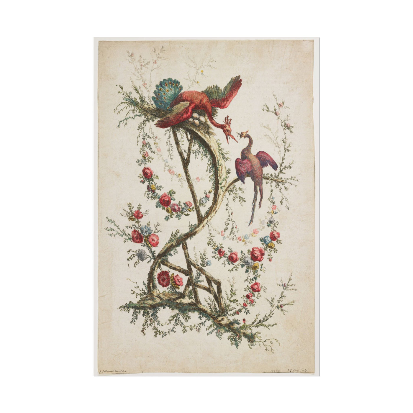 Chinoiserie Flowers and Birds 12″×18″