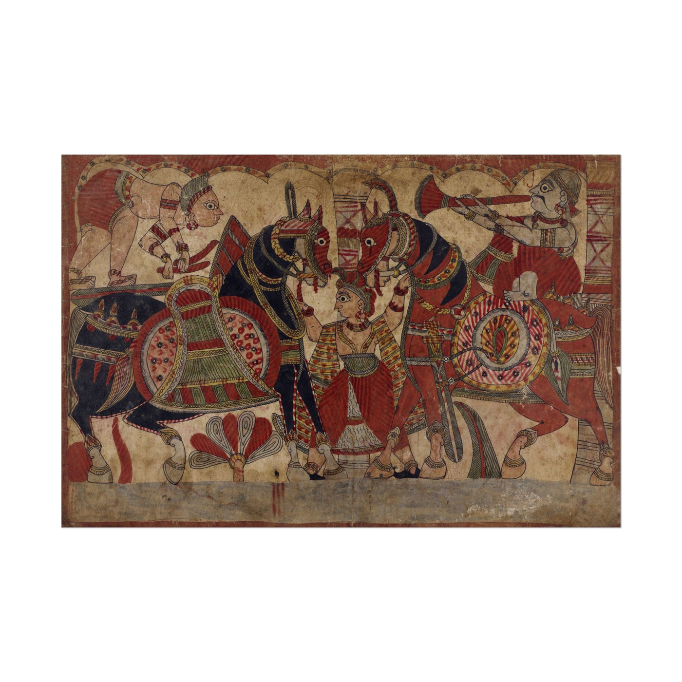 Drummer and Horn Player, Marriage of Abhimanyu and Vatsala 18″×12″