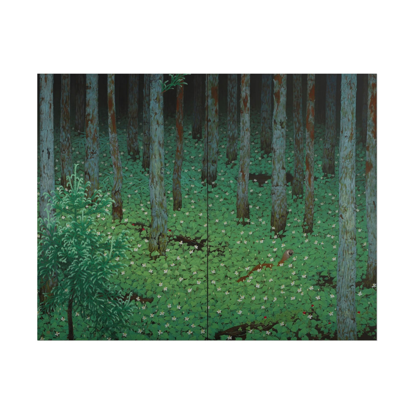 Weasel in Wild Strawberry patch 14″×11″